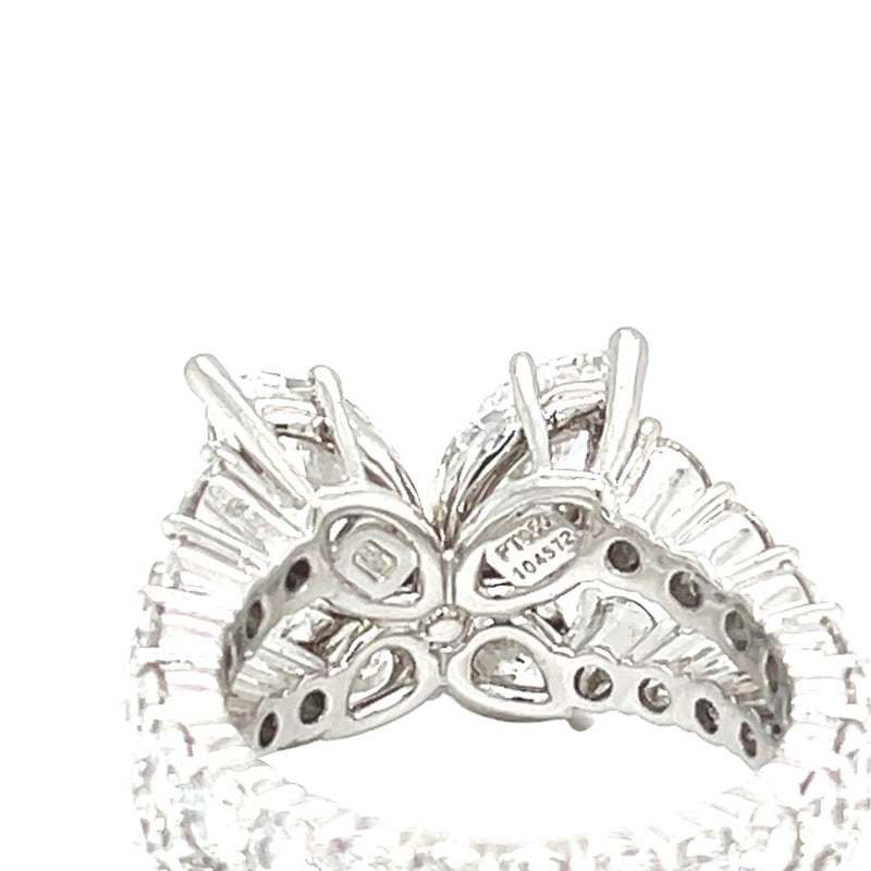 Harry Winston 6.31ct Marquise Diamond with Round Brilliant Diamond Platinum Ring