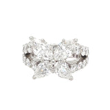 Harry Winston 6.31ct Marquise Diamond with Round Brilliant Diamond Platinum Ring