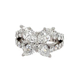 Harry Winston 6.31ct Marquise Diamond with Round Brilliant Diamond Platinum Ring