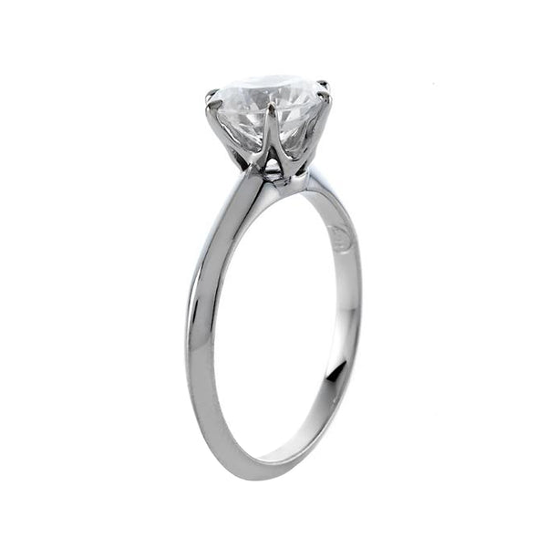 1.75ct GIA Round Diamond Tiffany Style Setting Engagement Ring 6-Prong Platinum