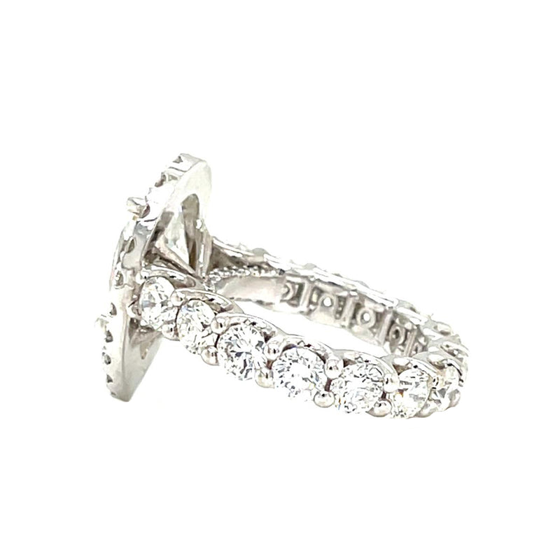 GIA 4.02ct Pear Shape Diamond Ring 3.50ct Round Diamonds 14K Gold Eternity Band