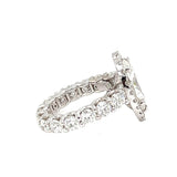 GIA 4.02ct Pear Shape Diamond Ring 3.50ct Round Diamonds 14K Gold Eternity Band