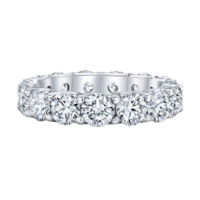 4.00 Carat Natural Round Cut Diamond U-Gallery Eternity Band Ring Si1 Clarity