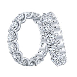 4.00 Carat Natural Round Cut Diamond U-Gallery Eternity Band Ring Si1 Clarity