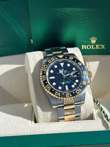 Rolex GMT-Master II Two-Tone Black Dial Ceramic Bezel 18K Gold Watch 116713LN