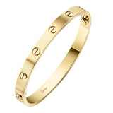 Cartier Love Bracelet Classic Model 18K Yellow Gold Brushed Finish Size 17