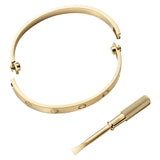 Cartier Love Bracelet Classic Model 18K Yellow Gold Brushed Finish Size 17