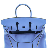 Hermes Swift Birkin 25 Bleu Paradis Calfskin Leather Palladium Hardware Handbag