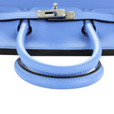 Hermes Swift Birkin 25 Bleu Paradis Calfskin Leather Palladium Hardware Handbag