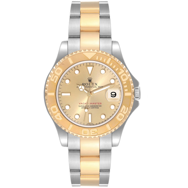 Rolex Yacht-Master 33mm Midsize Two-Tone Yellow Gold Champagne Dial Watch 168623