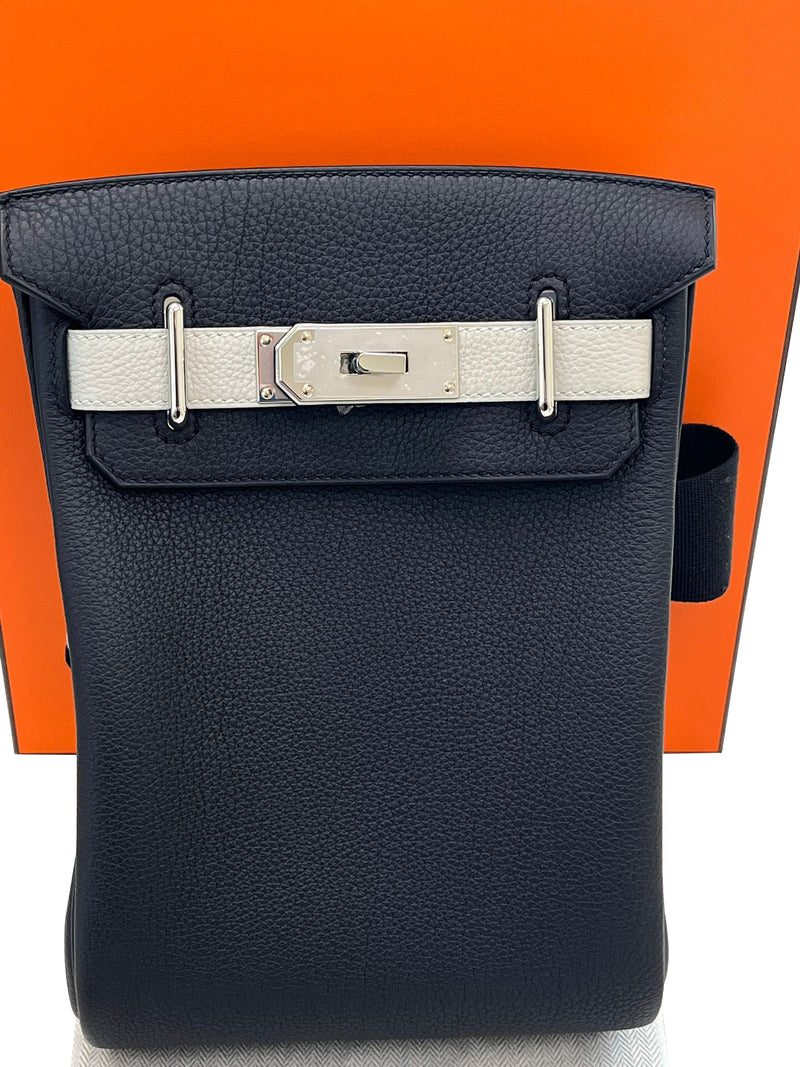 Hermes SAC A DOS HAC A DOS PM Veau Togo Leather Backpack Palladium Hardware