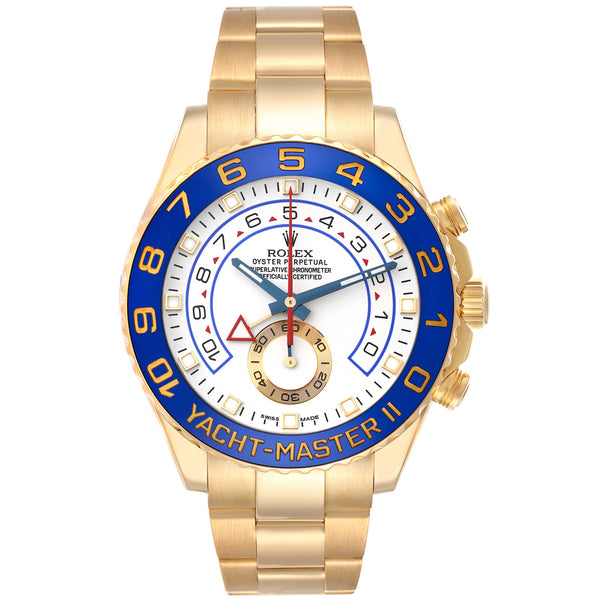 Rolex Yacht-Master II 44mm 18K Yellow Gold White Dial Oyster Men's Watch 116688