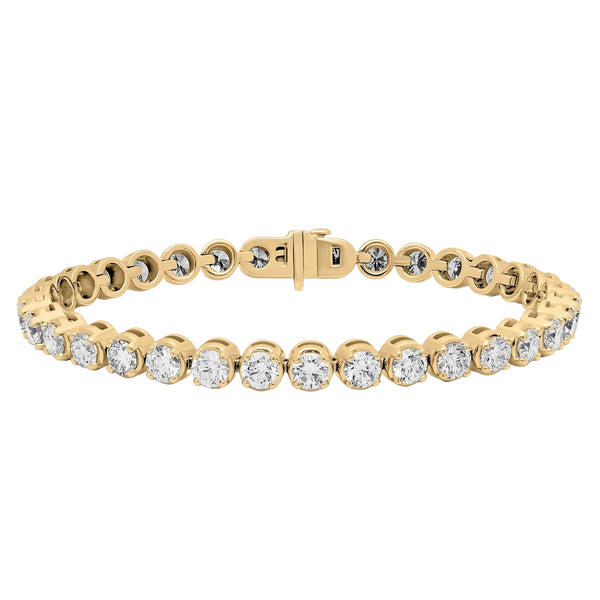 4ct Natural Diamond Tennis Bracelet 4-Prongs Setting 14K Yellow Gold Si1 Clarity