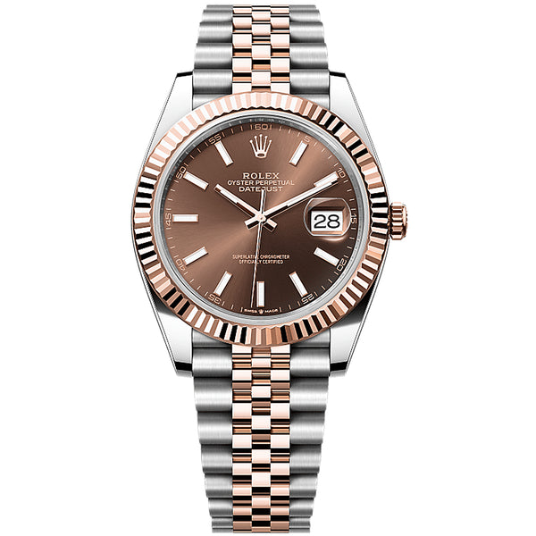 Rolex Datejust 41mm Two-Tone Everose Gold Chocolate Dial Jubilee Watch 126331