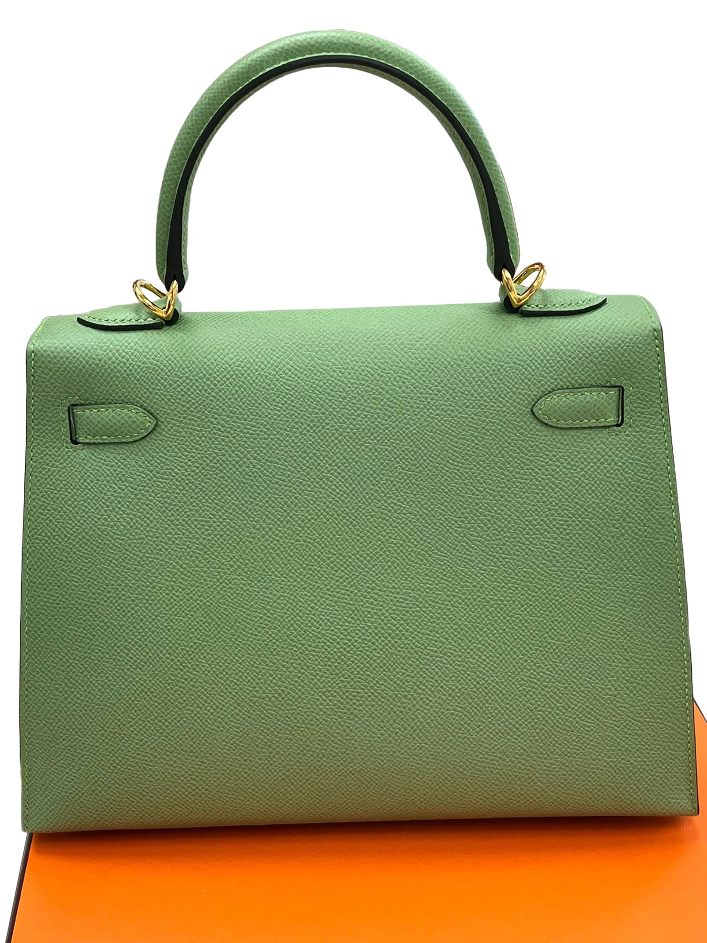 Hermès Kelly Sellier 25 Vert Criquet Epsom Leather Gold Hardware