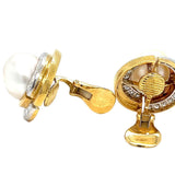 David Webb Platinum and 18K Hammered Gold South Sea Pearl Diamond and Earrings