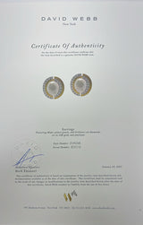 David Webb Platinum and 18K Hammered Gold South Sea Pearl Diamond and Earrings