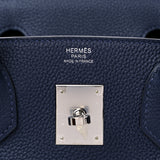 Hermes Birkin 30 Officier Bleu Nuit/Vert Cypress Togo Leather Palladium Hardware