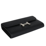 Hermes Constance Wallet To Go Black Epsom Leather Rose Gold Hardware