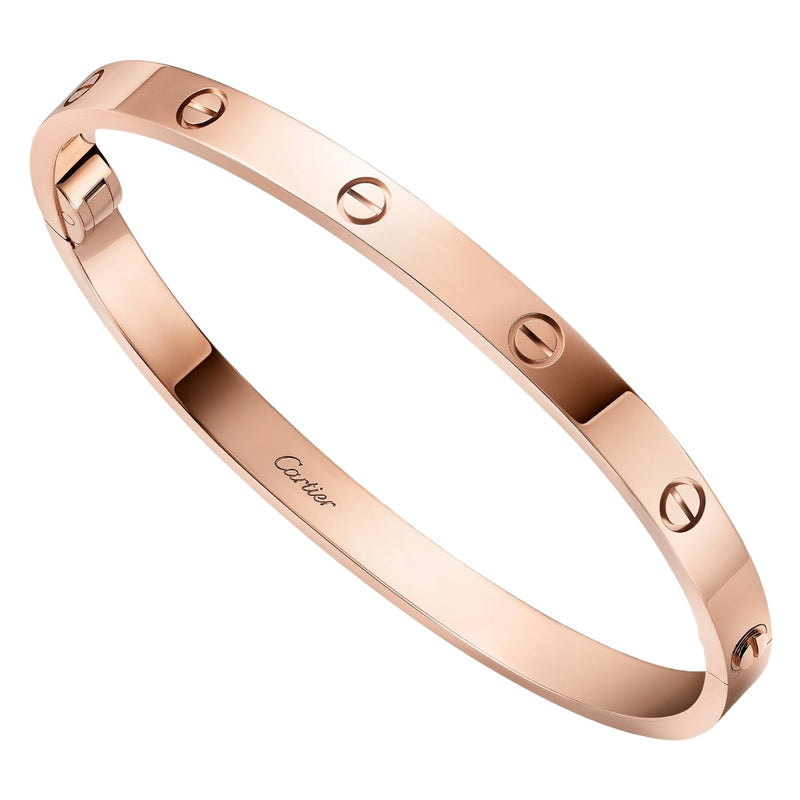 Cartier Love Bracelet Medium Model 18K Rose Gold with Functional Screw and Hinge