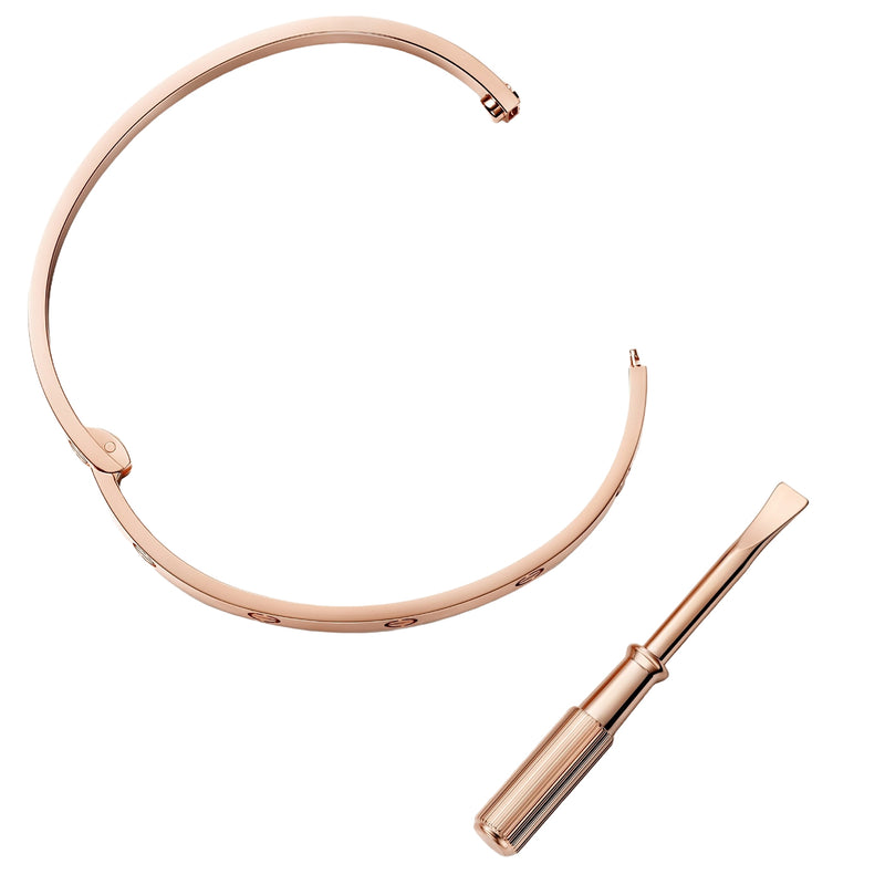 Cartier Love Bracelet Medium Model 18K Rose Gold with Functional Screw and Hinge