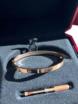 Cartier Love Bracelet Medium Model 18K Rose Gold with Functional Screw and Hinge