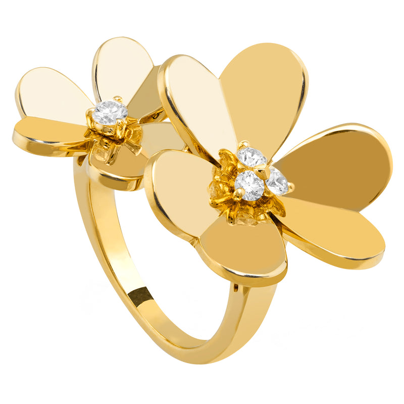 Van Cleef & Arpels 0.23ct Frivole Between the Finger 18K Yellow Gold Ring