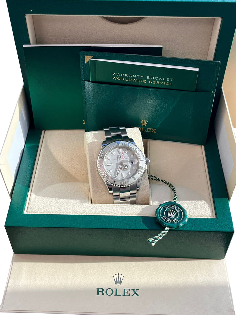 Rolex Yacht-Master 40mm Platinum Dial Bezel Oyster Stainless Steel Watch 16622
