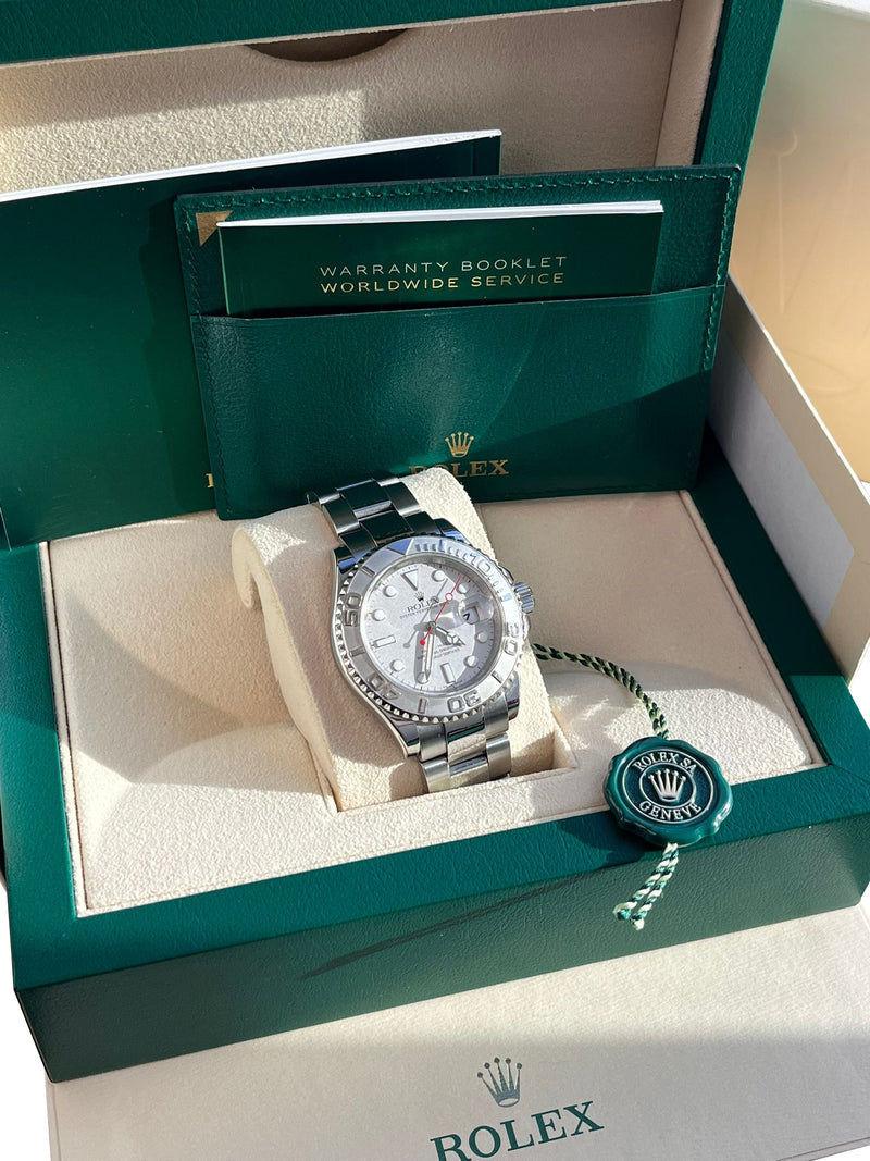Rolex Yacht-Master 40mm Platinum Dial Bezel Oyster Stainless Steel Watch 16622