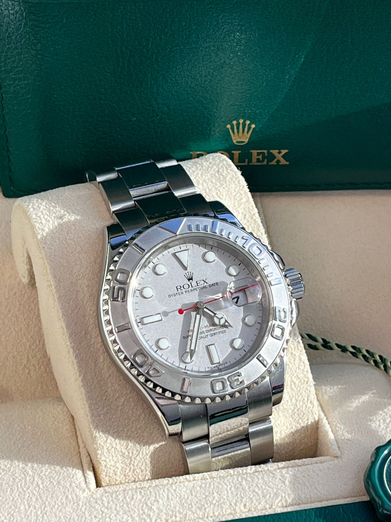 Rolex Yacht-Master 40mm Platinum Dial Bezel Oyster Stainless Steel Watch 16622