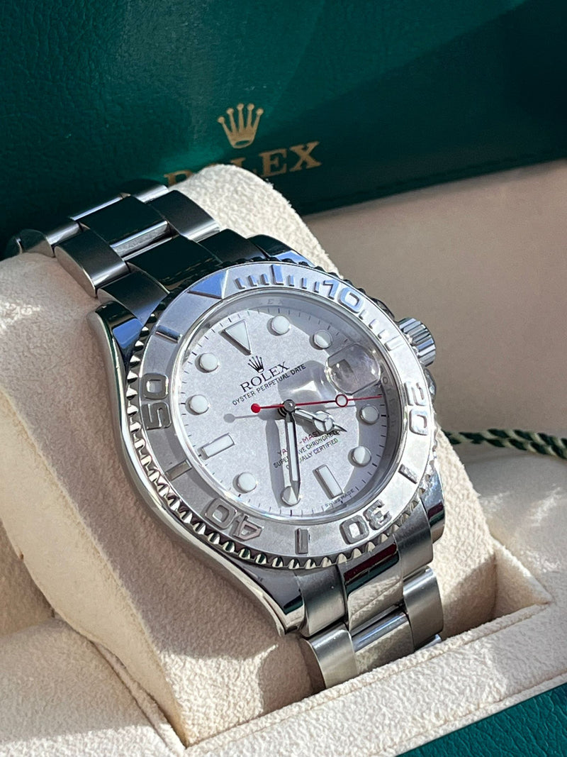 Rolex Yacht-Master 40mm Platinum Dial Bezel Oyster Stainless Steel Watch 16622