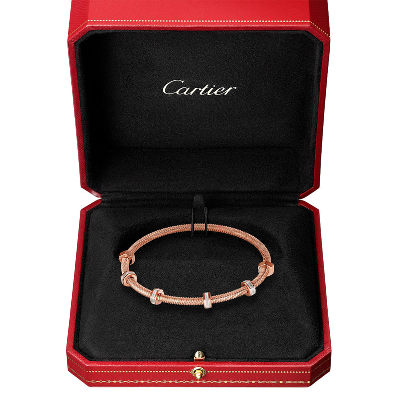 Cartier Ecrou De Cartier Rose Gold Bracelet with 1.29ct Baguette-Cut Diamonds