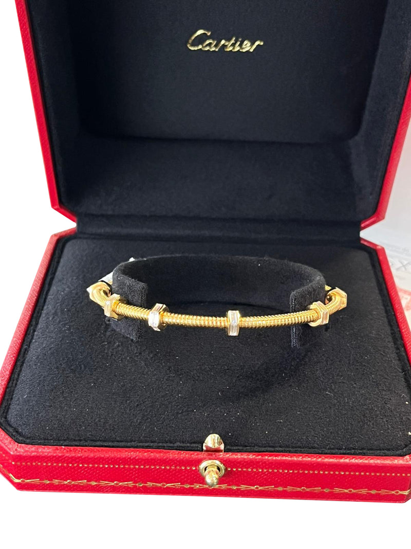 Cartier Ecrou De Cartier Rose Gold Bracelet with 1.29ct Baguette-Cut Diamonds