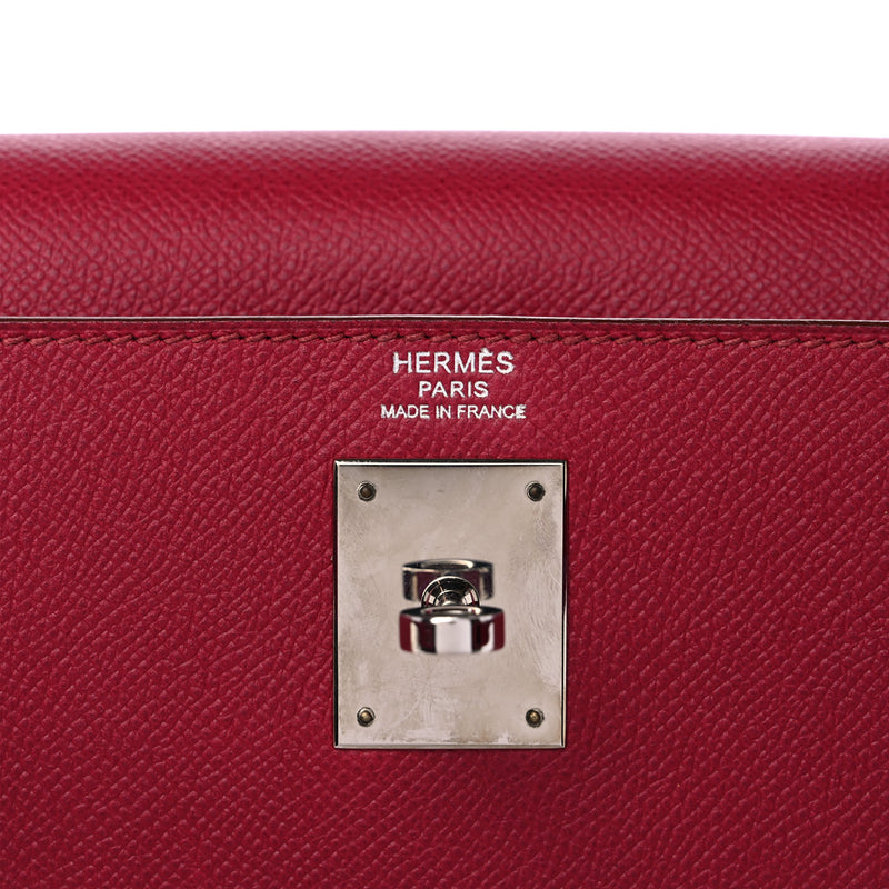 Hermes Kelly Sellier 32 Epsom Leather Rubis Palladium Hardware Handbag