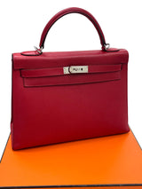 Hermes Kelly Sellier 32 Epsom Leather Rubis Palladium Hardware Handbag