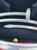 Cartier Juste un Clou Double Nail Bracelet with 0.51ct Diamonds 18K White Gold