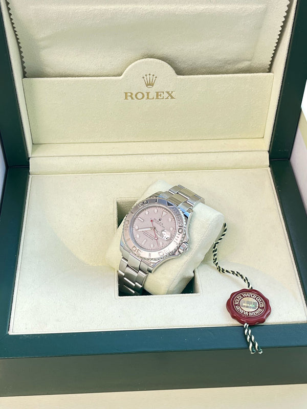 Rolex Yacht-Master Platinum Dial Bi-Directional Bezel Steel Men's Watch 16622