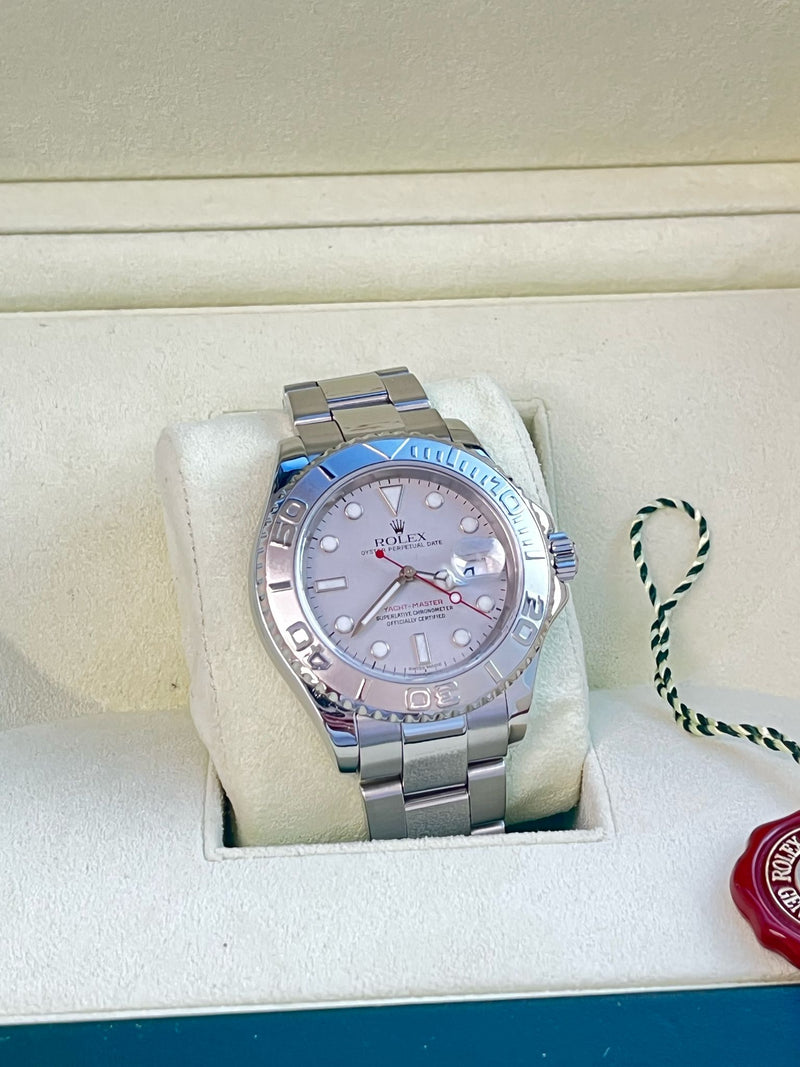 Rolex Yacht-Master Platinum Dial Bi-Directional Bezel Steel Men's Watch 16622