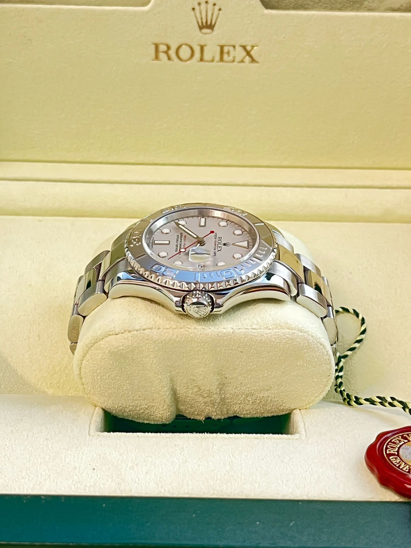 Rolex Yacht-Master Platinum Dial Bi-Directional Bezel Steel Men's Watch 16622