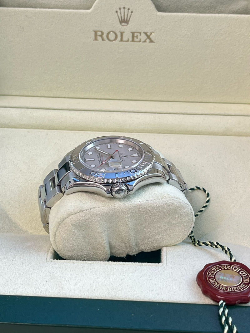 Rolex Yacht-Master Platinum Dial Bi-Directional Bezel Steel Men's Watch 16622
