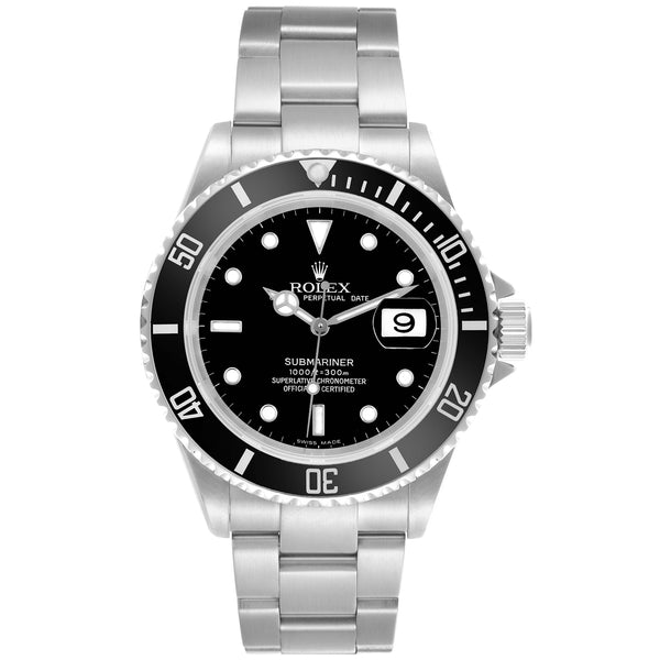 Rolex Submariner Date 40mm Black Dial Oyster Steel Automatic Men's Watch 16610