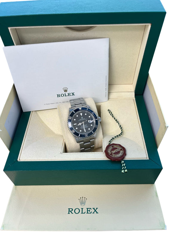 Rolex Submariner Date 40mm Black Dial Oyster Steel Automatic Men's Watch 16610