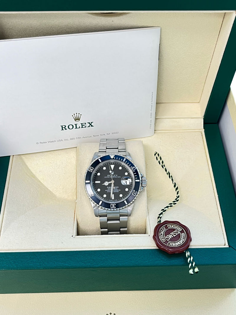 Rolex Submariner Date 40mm Black Dial Oyster Steel Automatic Men's Watch 16610
