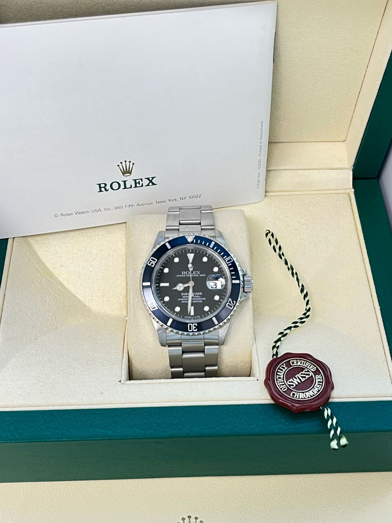 Rolex Submariner Date 40mm Black Dial Oyster Steel Automatic Men's Watch 16610