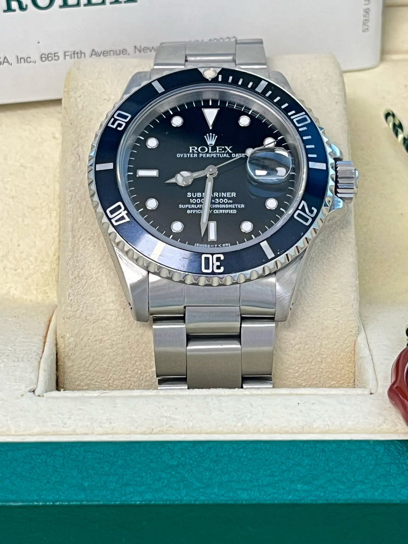 Rolex Submariner Date 40mm Black Dial Oyster Steel Automatic Men's Watch 16610