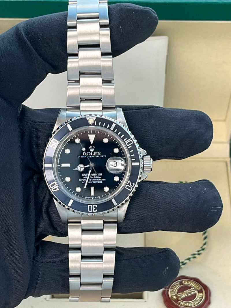 Rolex Submariner Date 40mm Black Dial Oyster Steel Automatic Men's Watch 16610