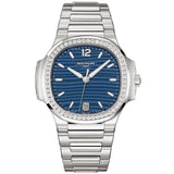 Patek Philippe Nautilus 35.2mm Blue Dial Diamond Bezel Ladies Watch 7118/1200A