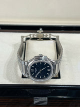Patek Philippe Nautilus 35.2mm Blue Dial Diamond Bezel Ladies Watch 7118/1200A