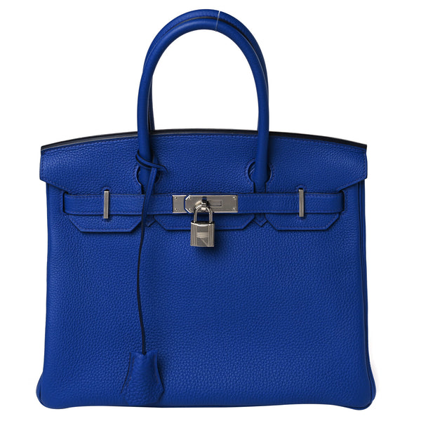 Hermes Birkin 30 Togo Leather Bleu Royal with Palladium Hardware Handbag