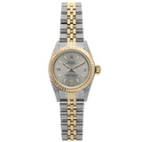 Rolex Oyster Perpetual 26mm Grey Dial Gold Steel Jubilee Bracelet Watch 67193